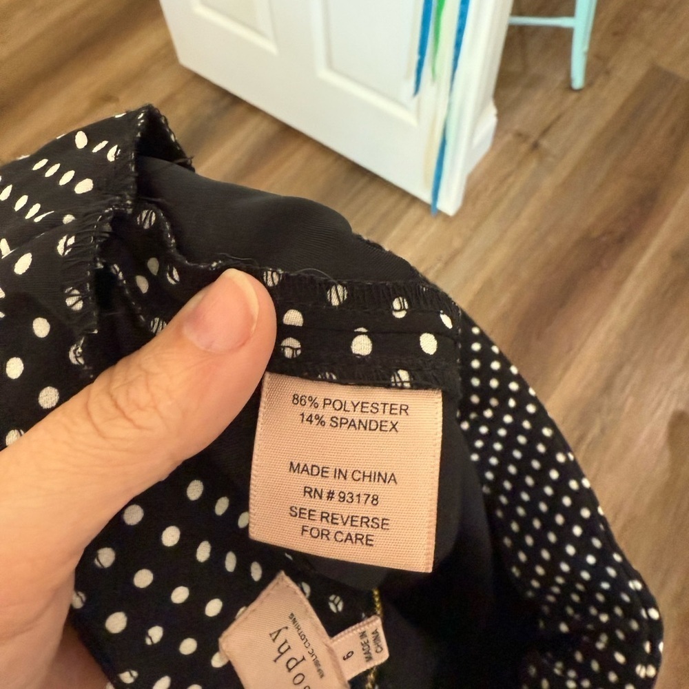 Philosophy Straight Pencil Skirt Black And White Polka Dots Women’s Size 6 Knee - Picture 5 of 6